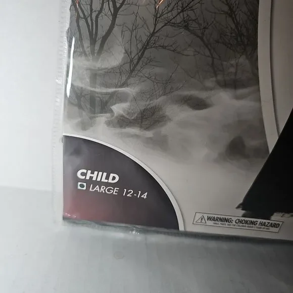 Spirit Halloween Kids Bat Vampiress Costume Girls L Goth Maxi Hooded Cape Brooch - Picture 2 of 4